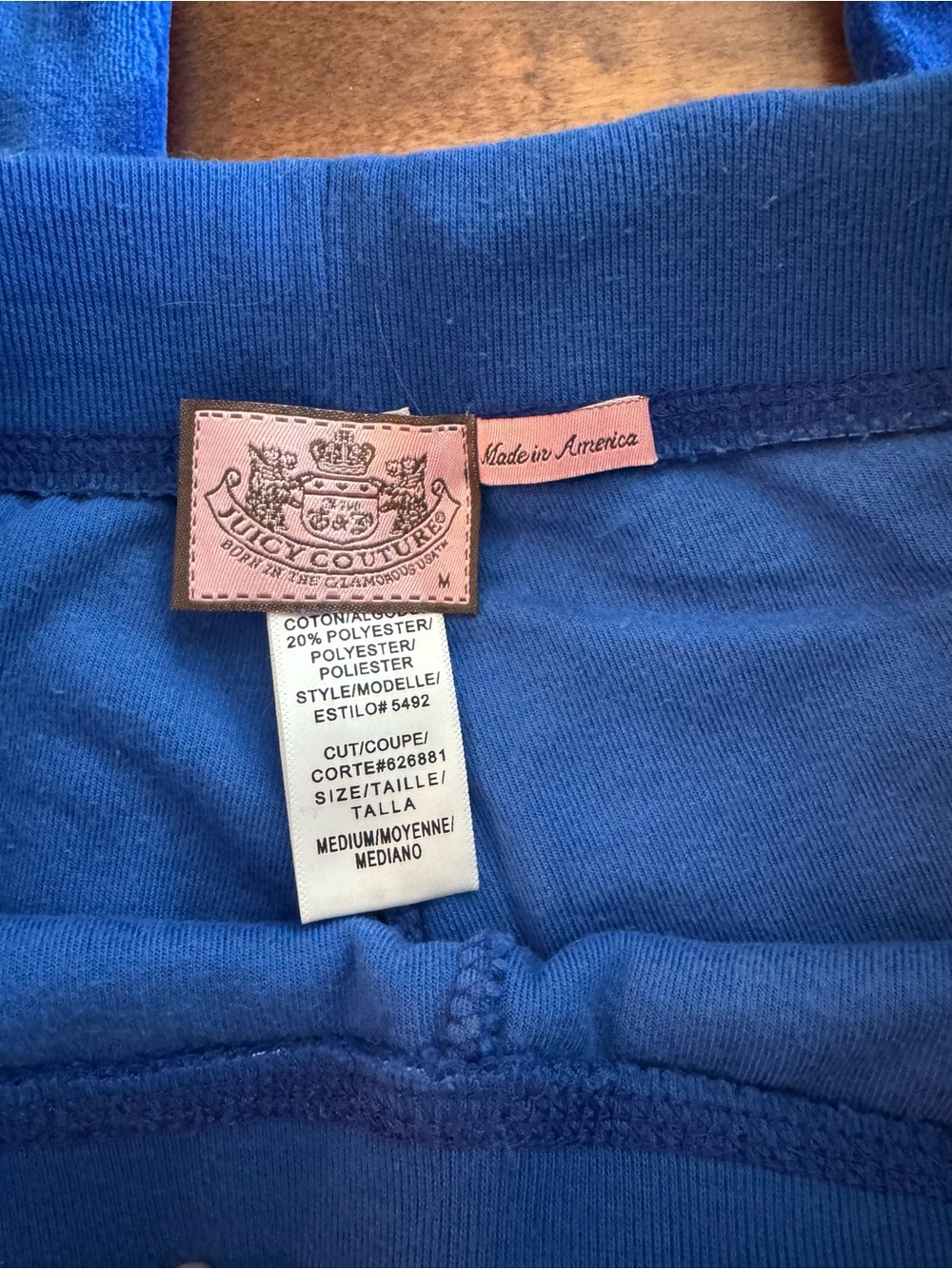 Juicy Couture Royal Blue Velour Lounge Set with Gold 'Couture' Crest - Picture 8 of 10